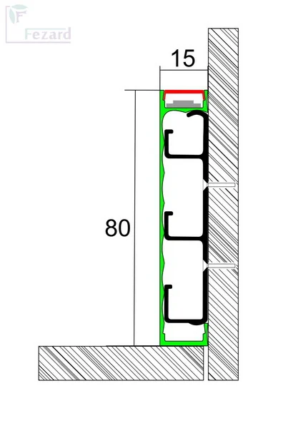 Алюминиевый плинтус Fezard Кабельный ALP-G80-LA Алюминий 80*15*2500 мм в Челябинске