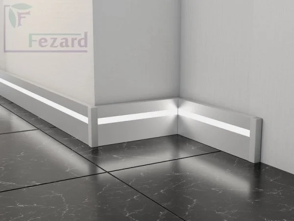 Алюминиевый плинтус Fezard Кабельный ALP-G80-LF Алюминий 80*15*2500 мм в Челябинске