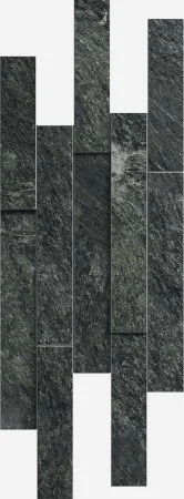 Керамогранит Italon Скайфолл Неро Брик 3D (Патинированная, 28х78) в Челябинске