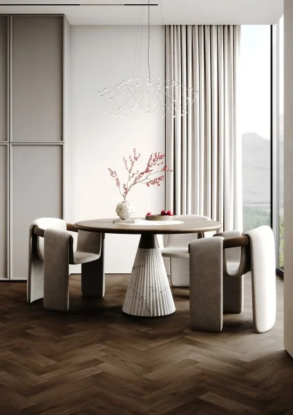 Кварц-виниловая плитка Fargo Herringbone 44-7009-24 Дуб Шварцвальд в Челябинске