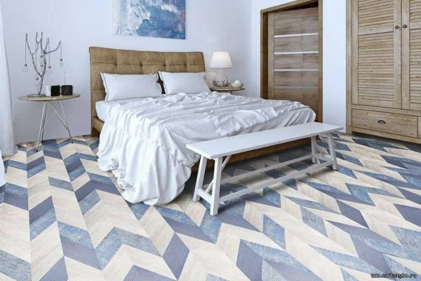 Пробковое покрытие CorkStyle Chevron Blue (1235*305*6 мм) HC в Челябинске