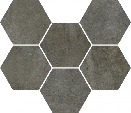 Керамогранит Coliseum Экспо Дарк Мозаика Гексагон (Натуральная, 25х29) в Челябинске