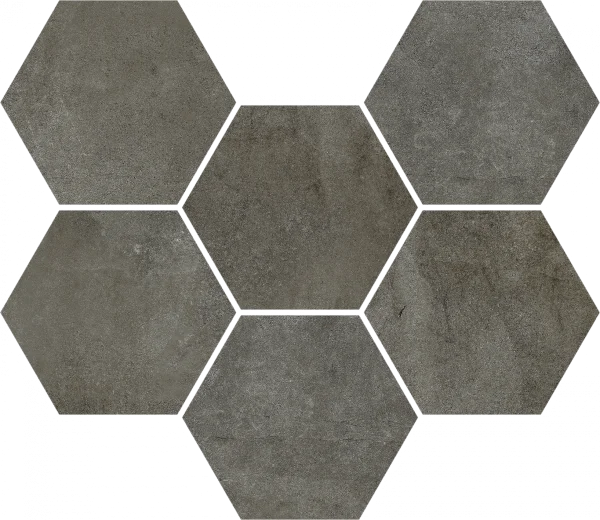Керамогранит Coliseum Экспо Дарк Мозаика Гексагон (Натуральная, 25х29) в Челябинске