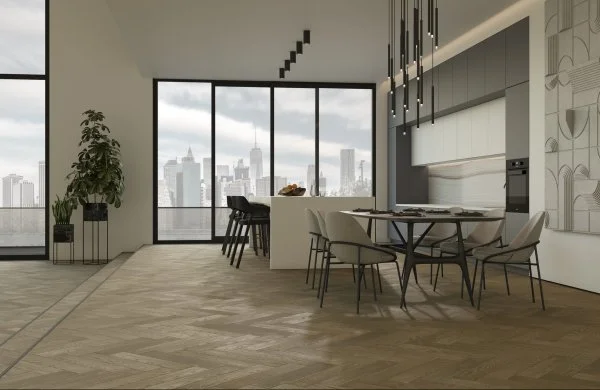 Паркетная доска Quartz Parquet Английская Ёлка Дуб Карельский 33-419 в Челябинске