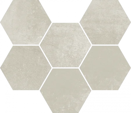 Керамогранит Coliseum Экспо Уайт Мозаика Гексагон (Натуральная, 25х29) в Челябинске