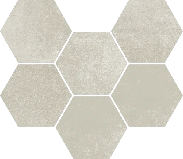 Керамогранит Coliseum Экспо Уайт Мозаика Гексагон (Натуральная, 25х29) в Челябинске