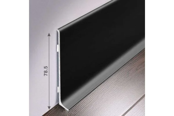 Алюминиевый плинтус Bonkeel ПЛ80 515л Черный (78,5х11,2х2500мм) в Челябинске